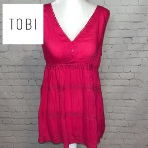 Tobi Pink Breathable Sleeveless Blouse/Top Size Medium